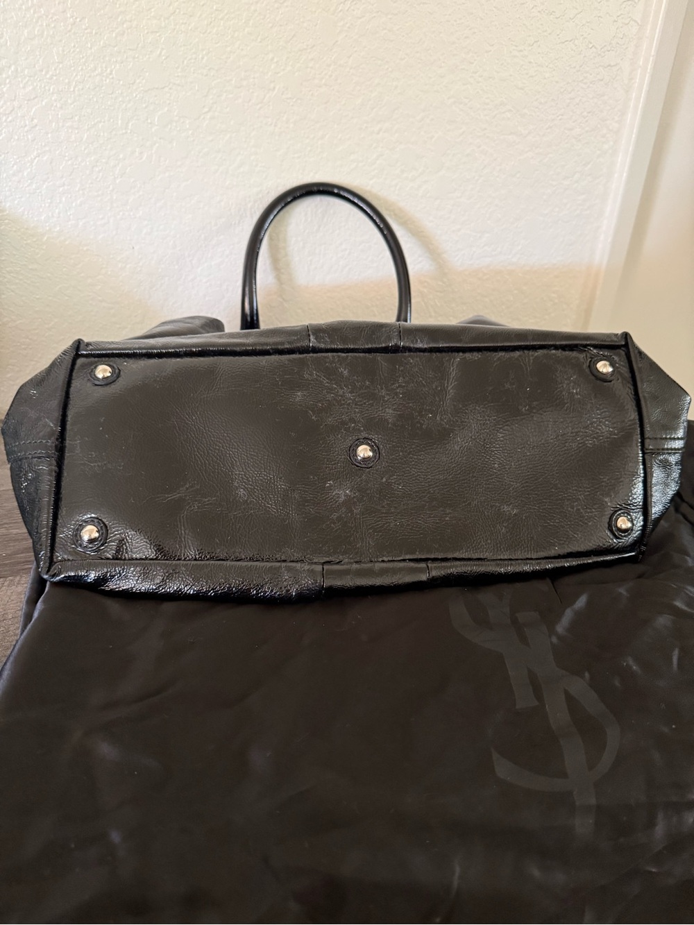 Black Patent Leather Tote Bag - Picture 11 of 11